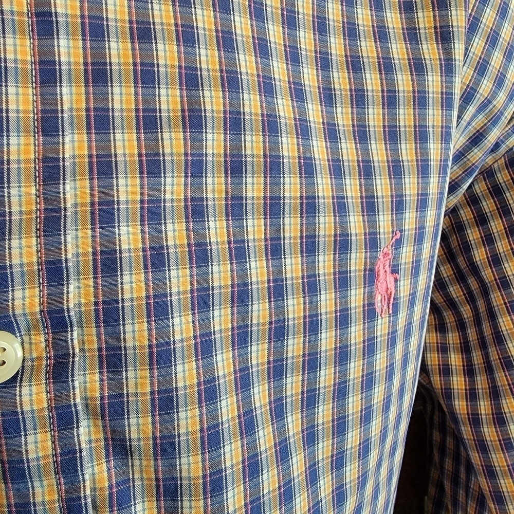 Ralph Lauren Classic Fit Oxford Shirt Large Plaid Long Sleeve - Picture 2 of 8